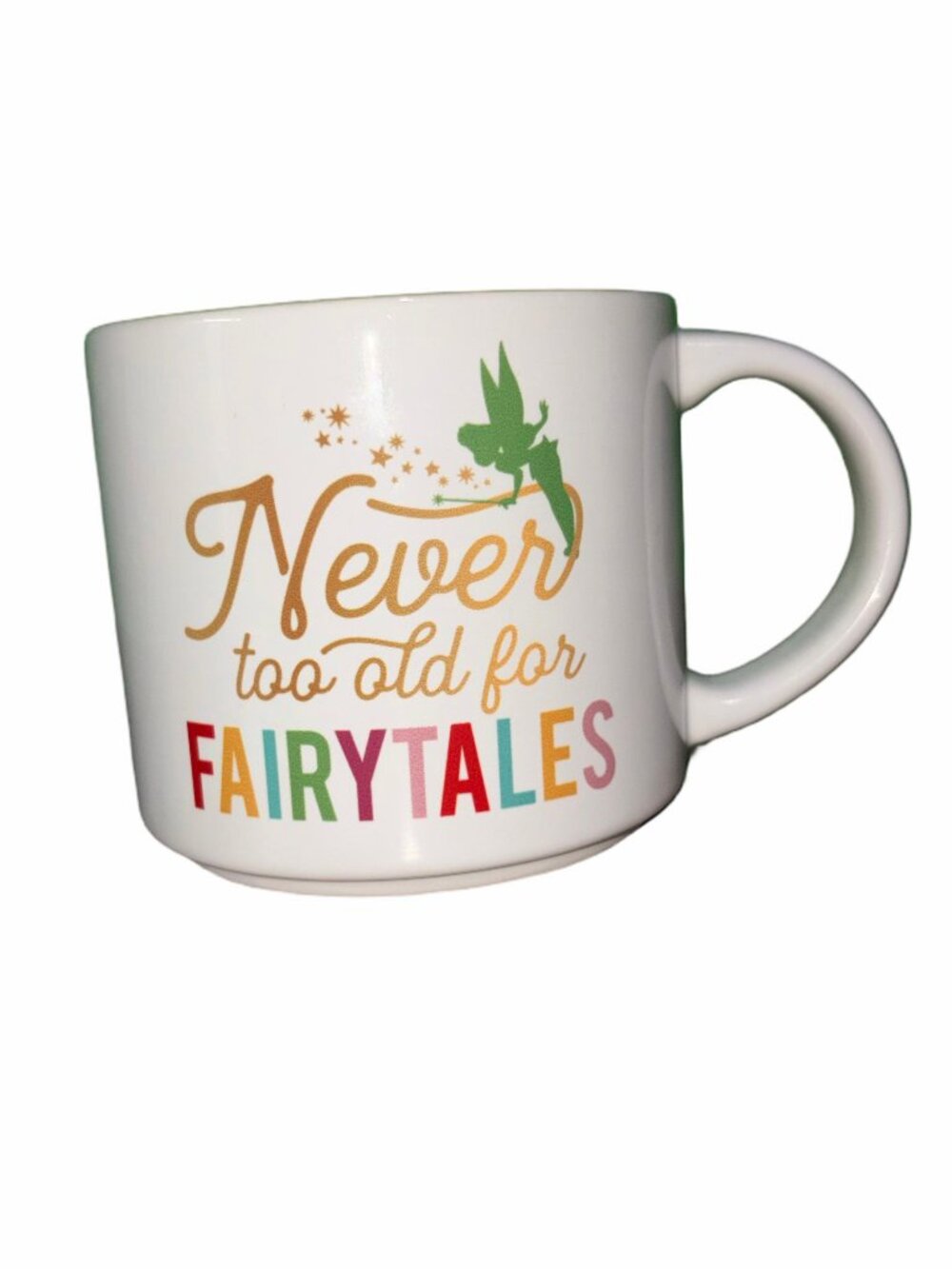 🆕💜 Disney Parks Tinker Bell Peter Pan Never Too Old Fairytales 14 Oz Mug